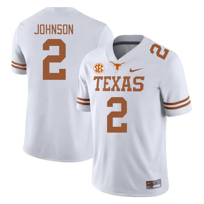 # 2 Roschon Johnson Texas Longhorns Jerseys Football Stitched-White